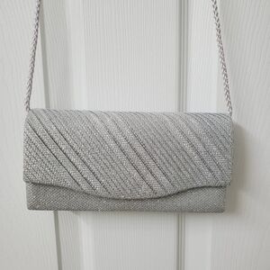 Elegant Evening Cocktail Silver Clutch Bag